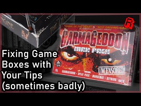 Fixing MORE game boxes using your tips and tricks (some quite badly)